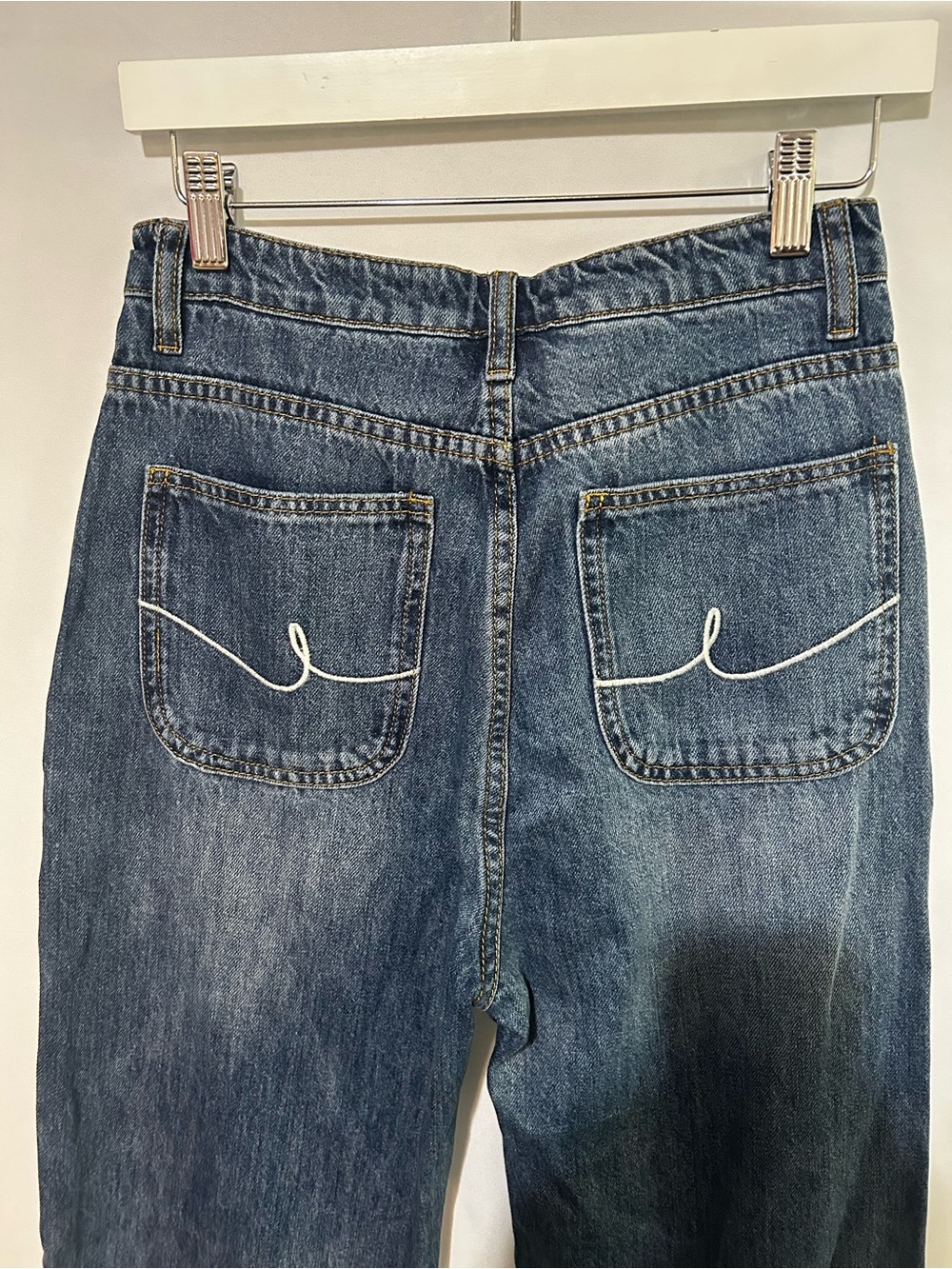 NWT E by Egreis Distressed Wide Leg Jeans S - Picture 8 of 10